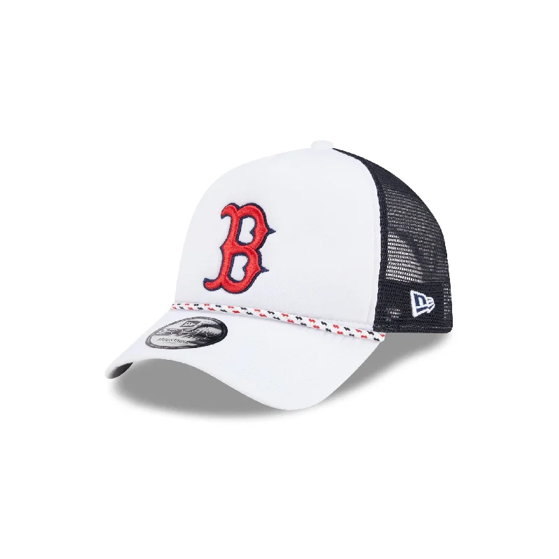 Men’s tough leather strap-Boston Red Sox Court Sport 9FORTY A-Frame Trucker Hat