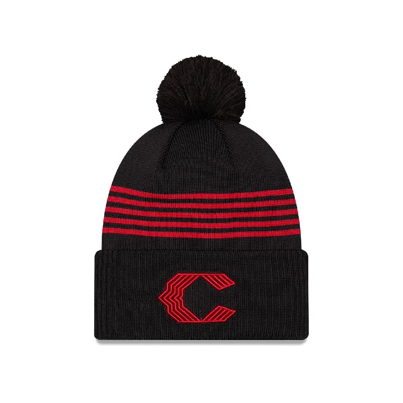 Men’s silky pocket square-Cincinnati Reds City Connect Pom Knit Hat