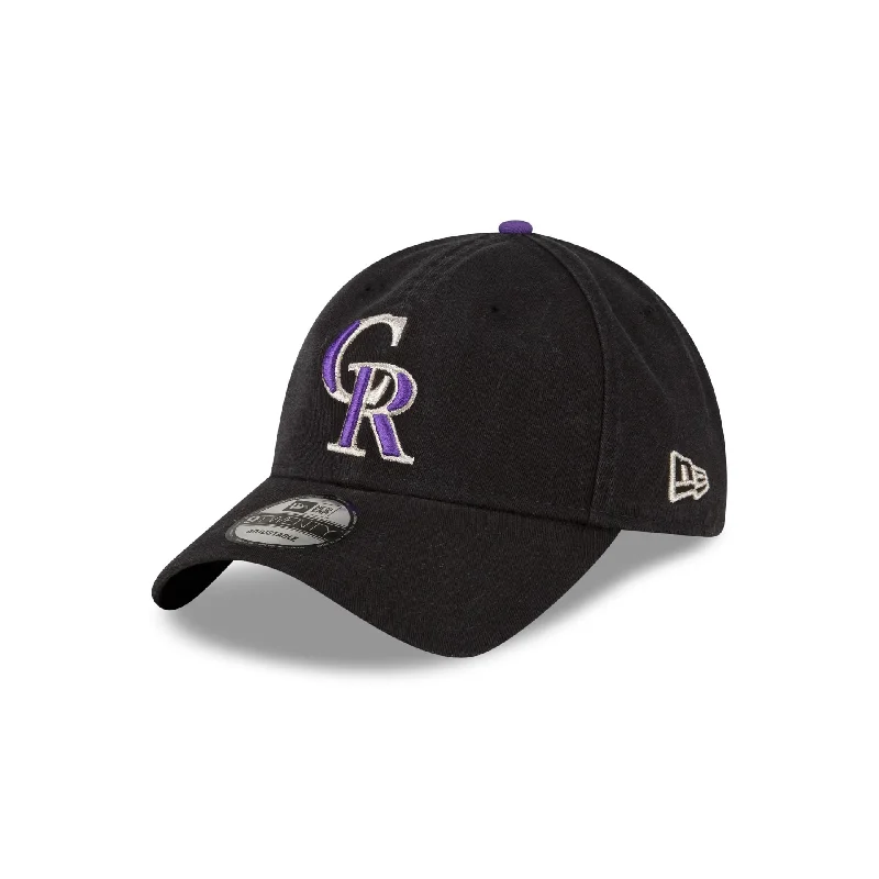 Men’s clean white square-Colorado Rockies Core Classic Replica Game 9TWENTY Adjustable Hat