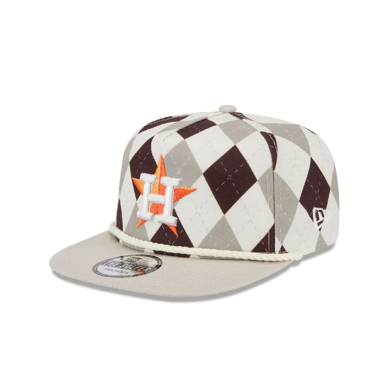 Men’s clean white square-Houston Astros Argyle Golfer Hat