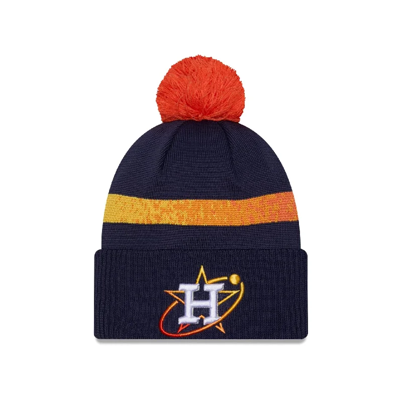 Men’s crisp cufflinks style-Houston Astros City Connect Pom Knit Hat