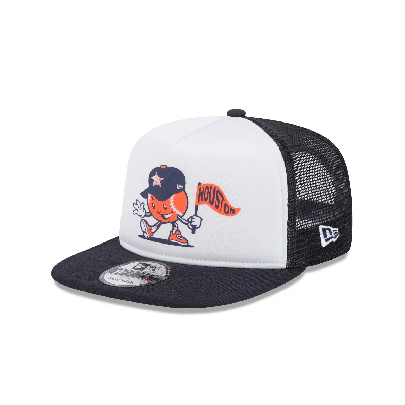 Men’s suave linen square-Houston Astros Court Sport 9FIFTY A-Frame Trucker Hat