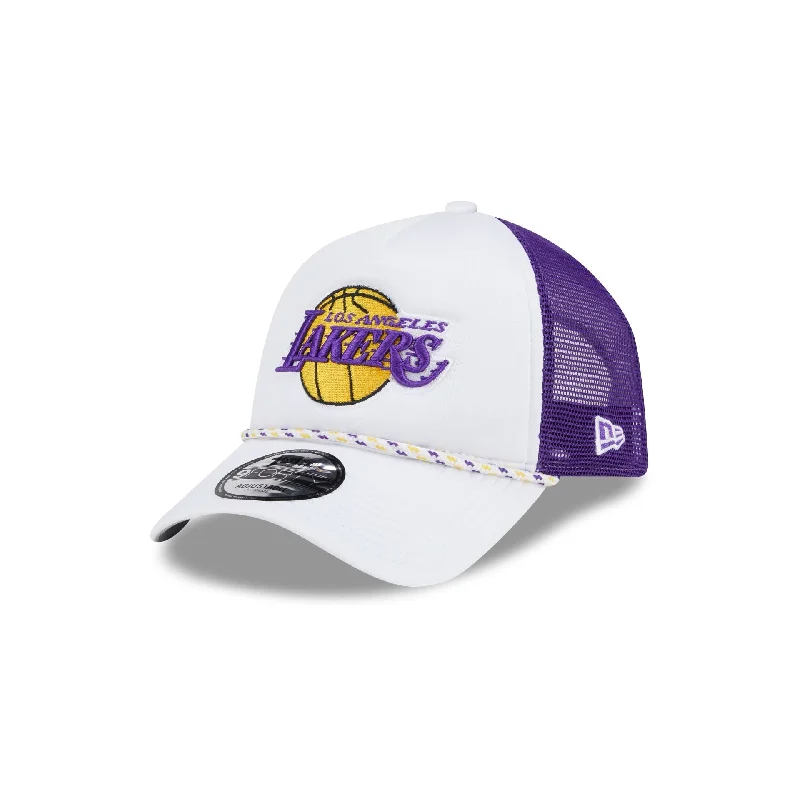 Men’s snug insulated gloves-Los Angeles Lakers Court Sport 9FORTY A-Frame Trucker Hat