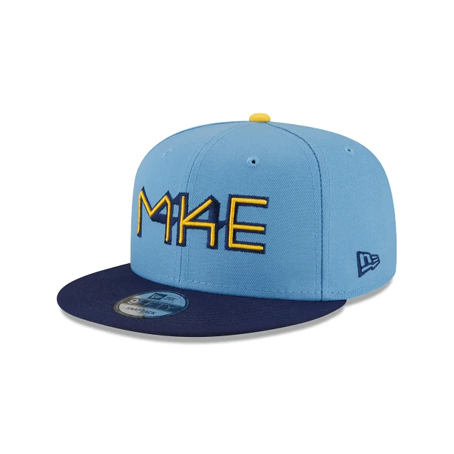 Men’s rugged leather strap-Milwaukee Brewers City Connect 9FIFTY Snapback Hat