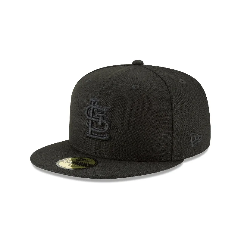 Men’s clean floral square-St. Louis Cardinals Basic Black on Black 59FIFTY Fitted Hat