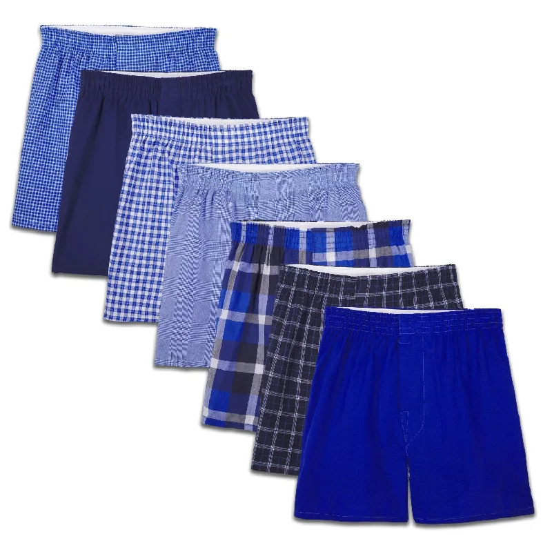 Men’s relaxed suede strap-7-Pack Boys' Tartan Plaid Boxers 7PB53TG