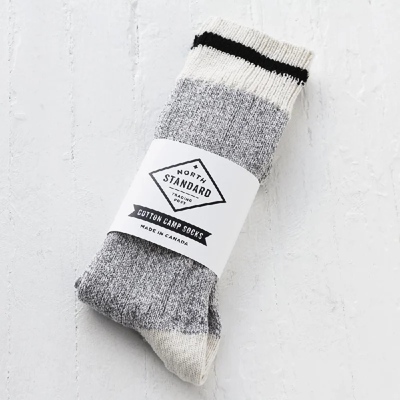 Men’s silky tie design-Cotton Camp Socks (Black)