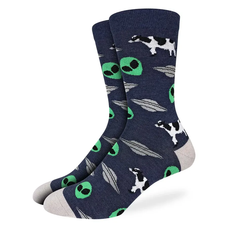 Men’s neat trucker accessory-Men's Aliens and Cows Socks