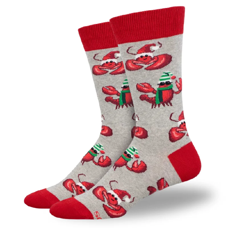 Men’s silky pocket square-Men's Festive Lobster Socks