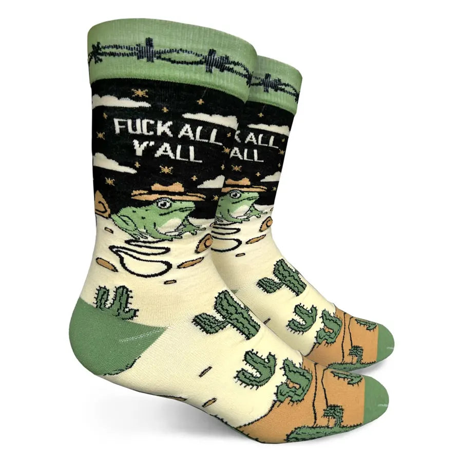 Men’s neat cotton square-Men's Fuck All Y'All Socks