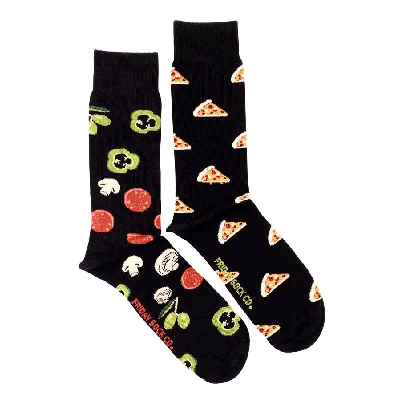 Men’s rugged leather strap-Men's Pizza Topping Socks