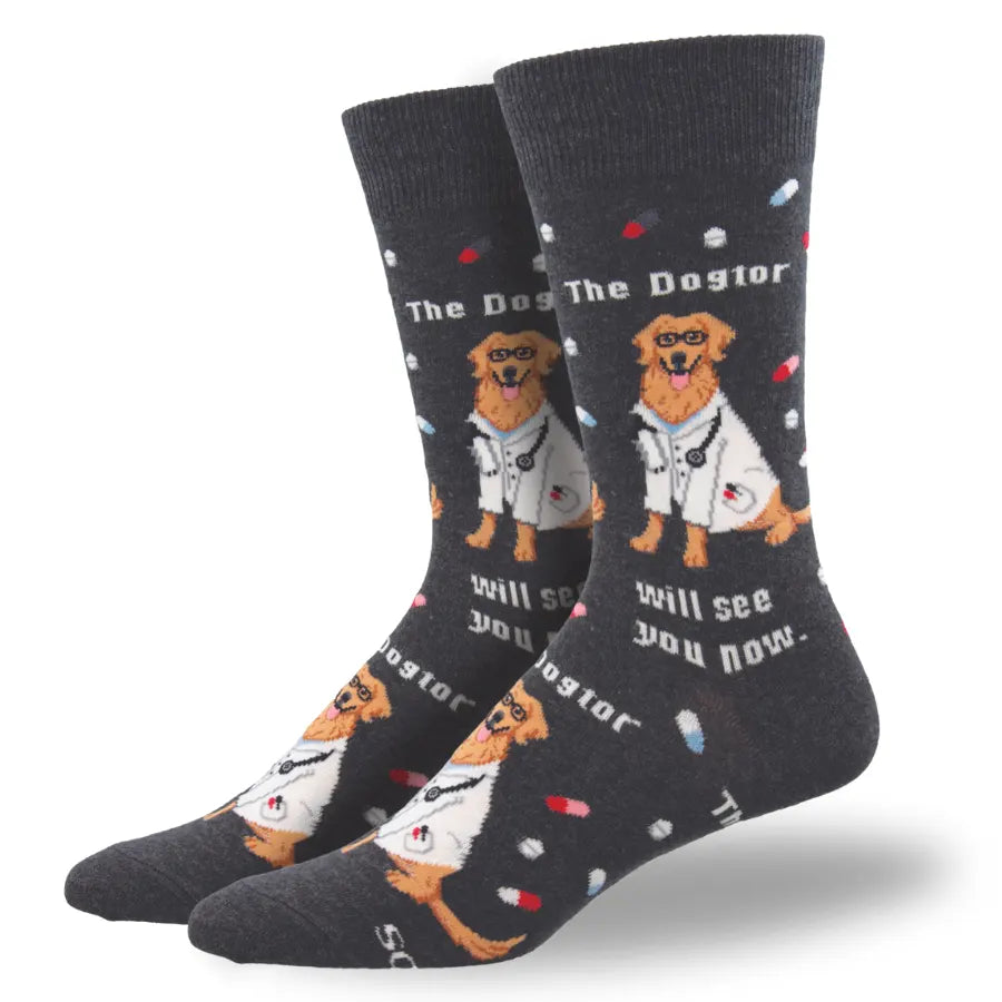 Men’s loud narrow tie-Men's The Dogter Is In Socks