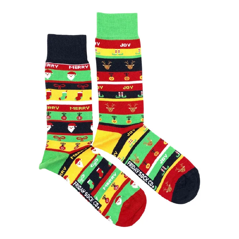 Men’s loud narrow tie-Men's Ugly Christmas Jumper Socks