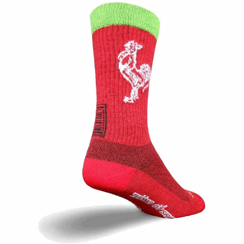 Men’s active watch strap-SockGuy Sriracha Turbo Wool Crew Socks