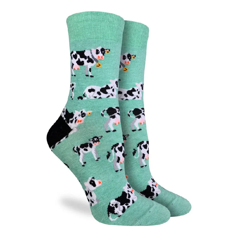 Men’s snug knit gloves-Unisex Cows In A Field Socks