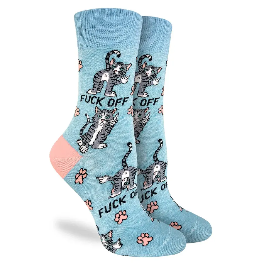 Men’s relaxed suede strap-Unisex Fuck Off Kitty Socks