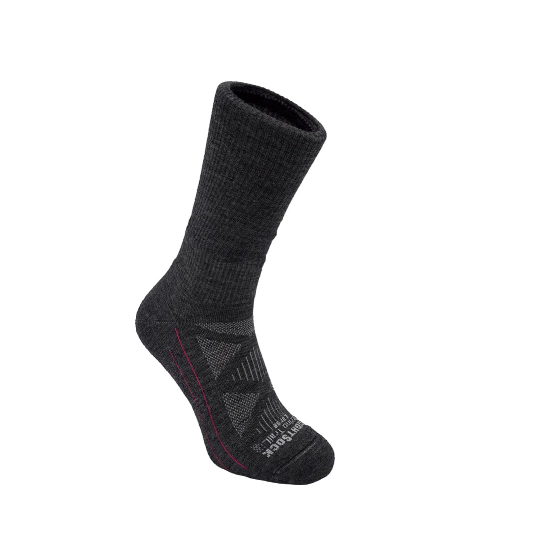 Men’s deep brown strap-Wrightsock Merino Trail Single Layer Crew Socks