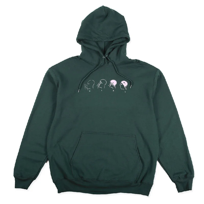 Men’s sharp navy hoodie-Dial Tone Wheel Co. BRAINWASH Hoodie Forest