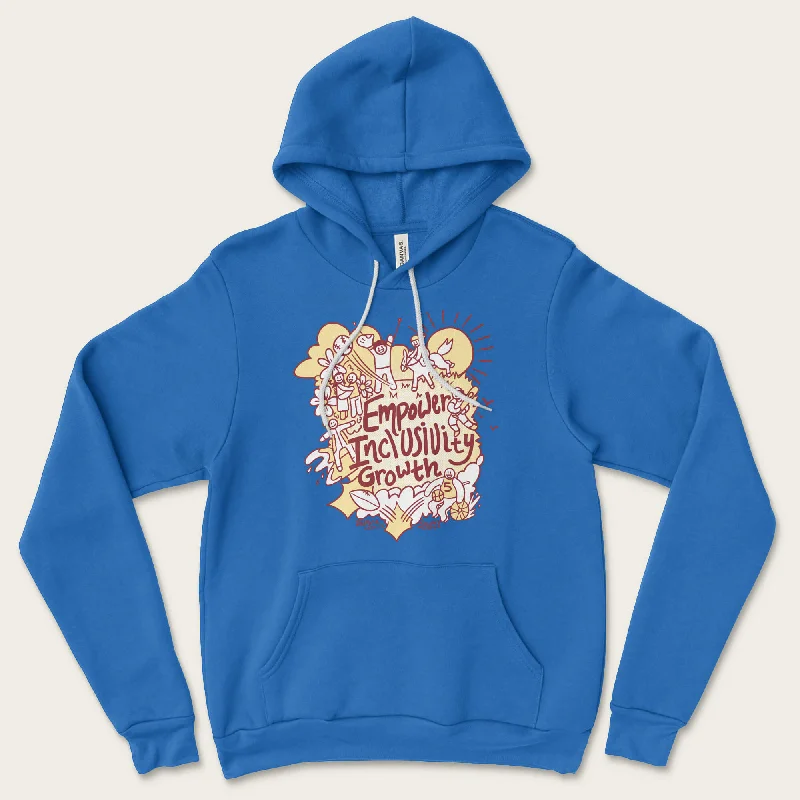 Men’s baggy graphic hoodie-Empower, Inclusivity, Growth Hoodie - Heather True Royal