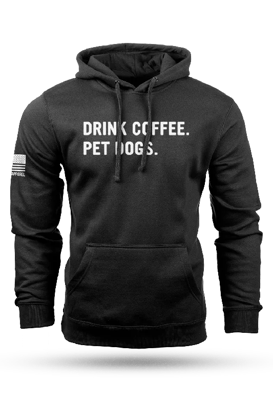 Men’s crisp cotton zip-Drink Coffee Pet Dogs - Hoodie