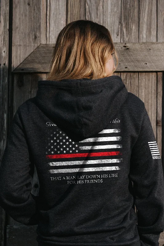 Men’s toasty printed top-Thin Red Line - Hoodie