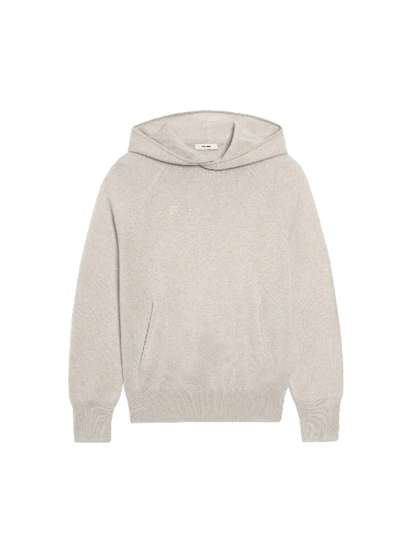 Men’s loose fleece top-Mens Recycled Cashmere Hoodie—oatmeal