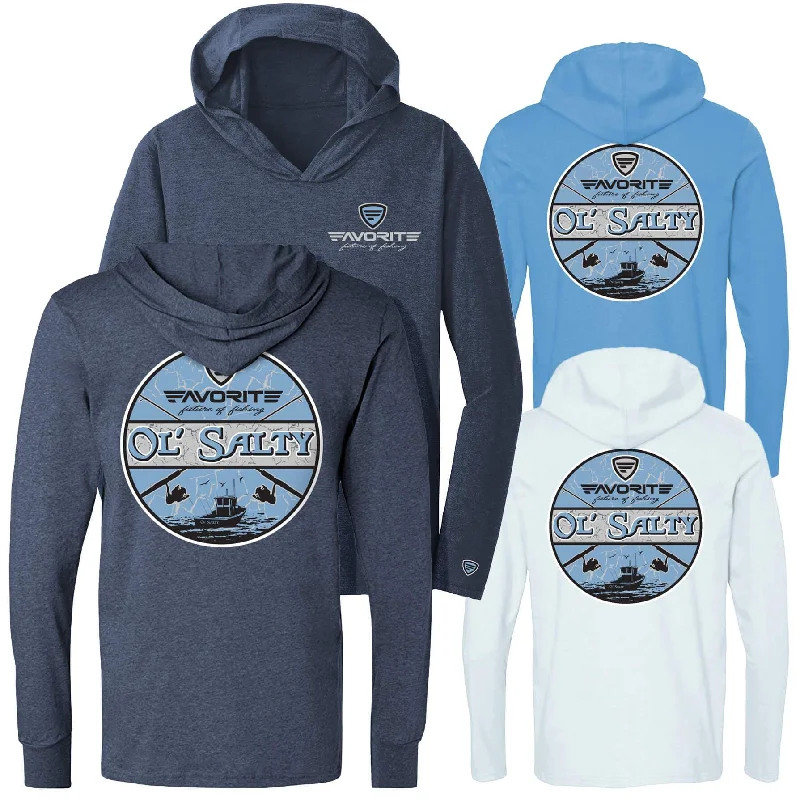 Men’s airy pullover hoodie-Ol Salty Lightweight Tri-Blend Hoodie