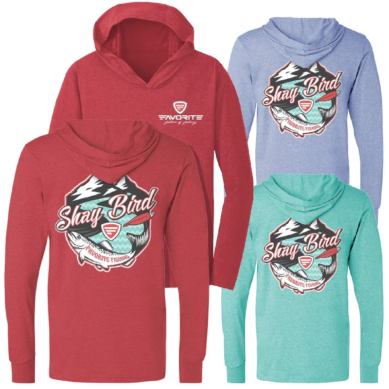 Men’s toasty printed hoodie-Shay Bird Lightweight Tri-Blend Hoodie