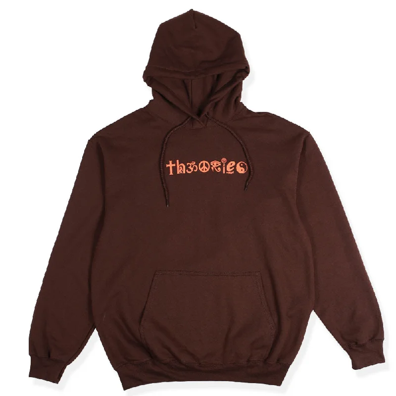 Men’s loose athletic top-Theories COEXIST HOODIE BROWN