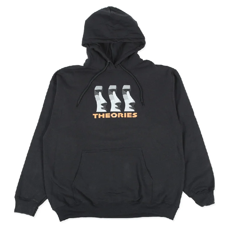 Men’s tight fleece zip-Theories LOST MOAI Hoodie BLACK