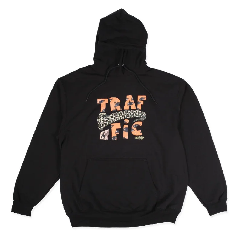 Men’s sharp black hoodie-Traffic Skateboards Slipstream Hoodie Black