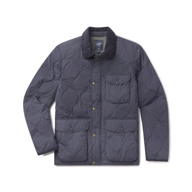 Men’s relaxed trench jacket-Andrew Lightweight Quilted Jacket - Navy