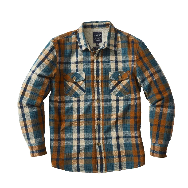 Men’s tight denim jacket-Edmund Sherpa Lined Shirt Jacket - Blue Biscuit