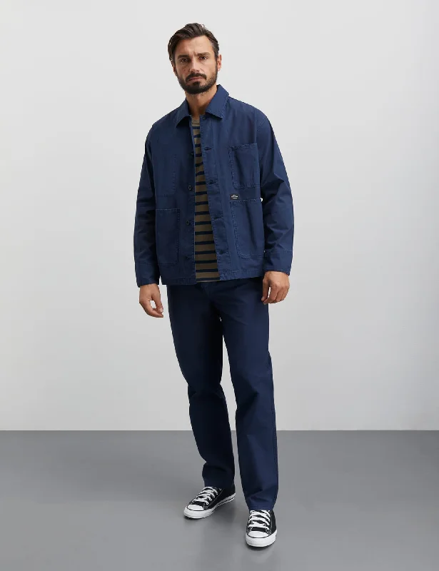 Men’s old-school bomber top-Fine Twill Chore Jacket, Midnight Navy