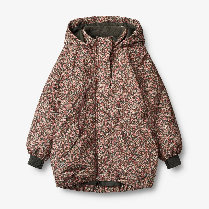 Men’s relaxed trench jacket-Jacket Tove Tech - raven wild flowers