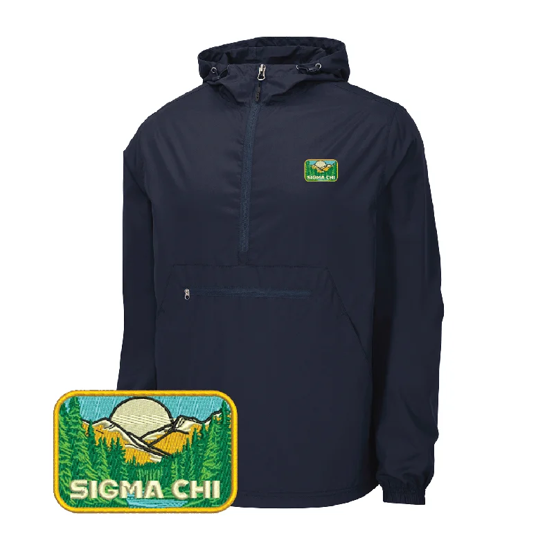 Men’s sharp trench jacket-OUTDOORS COLLECTION: Sigma Chi Anorak Packable Jacket