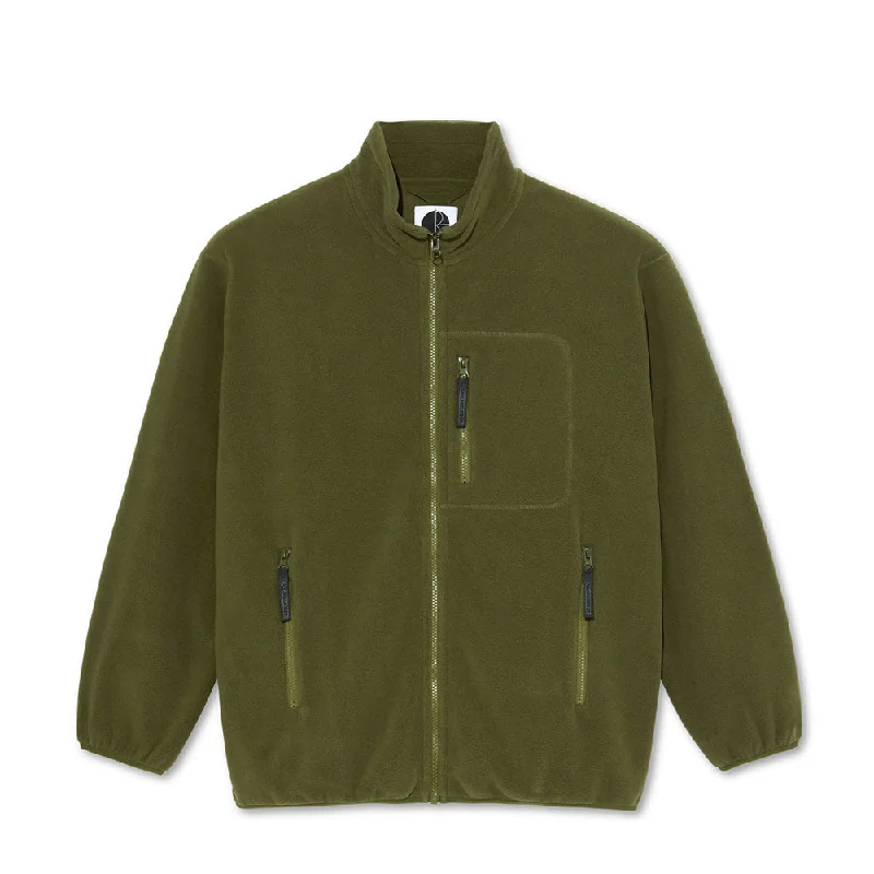 Men’s ventilated denim jacket-Polar Skate Co. Basic Fleece Jacket (Army Green)