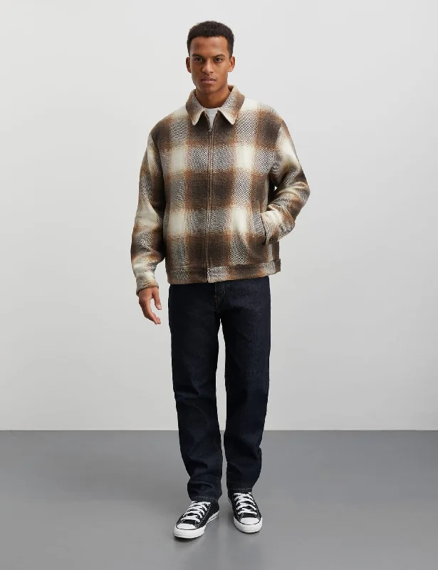 Men’s airy blazer top-Shadow Check Norton Jacket, Desert Palm Check