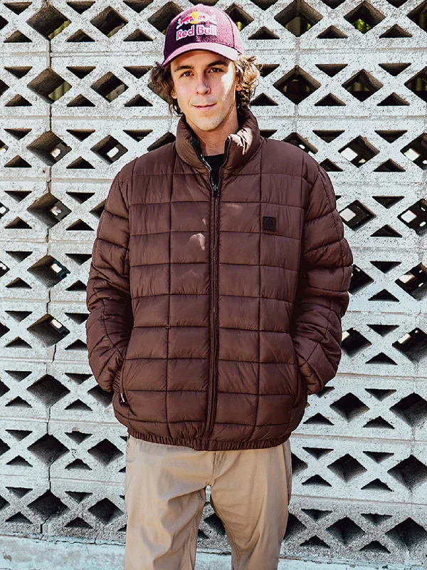 Men’s relaxed quilted top-Walltzerd Reversible Jacket - Mahogany