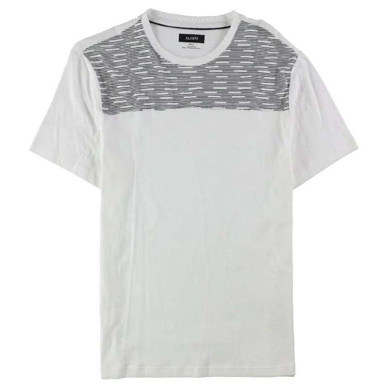 Men’s suave short-sleeve shirt-Alfani Mens Blocked Basic T-Shirt