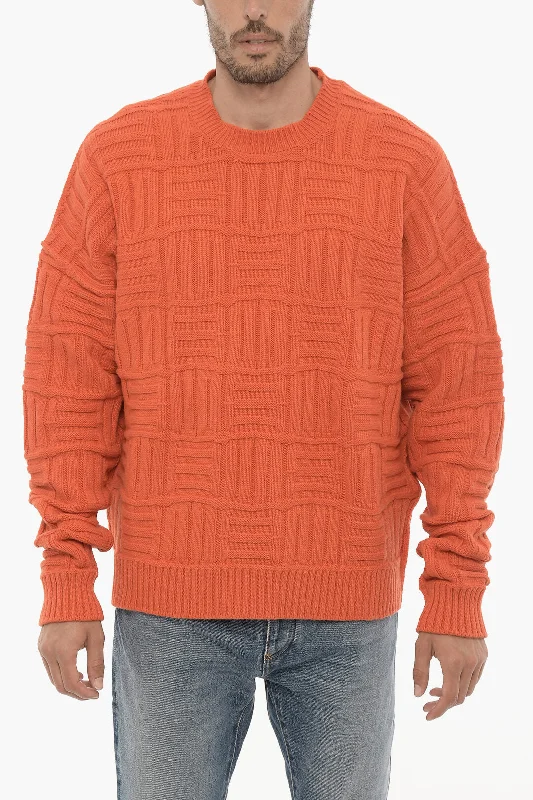 Men’s baggy knit sweater-Ambush Solid Color Crew-neck Sweater