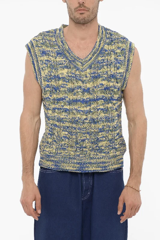 Men’s plush cashmere sweater-Andersson Bell V-Neck Sleeveless OTRETO Sweater