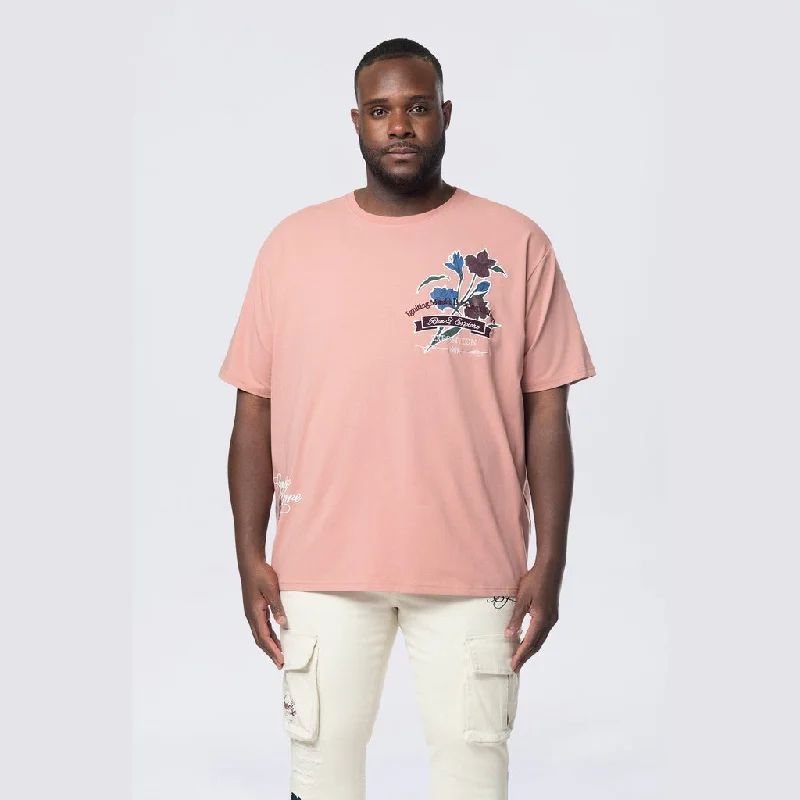 Men’s warm-weather tee-Big and Tall - Run & Escape SS Tee - Ash Rose