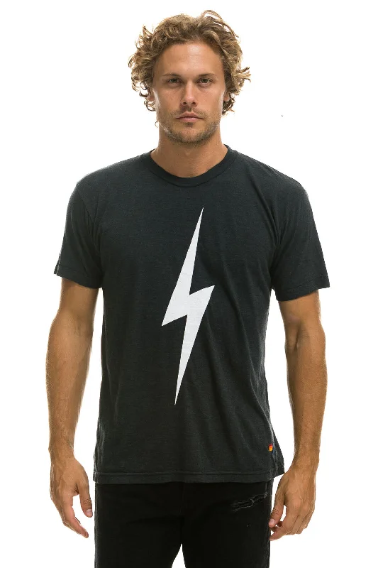 Men’s fast-dry athletic shirt-BOLT TEE - CHARCOAL