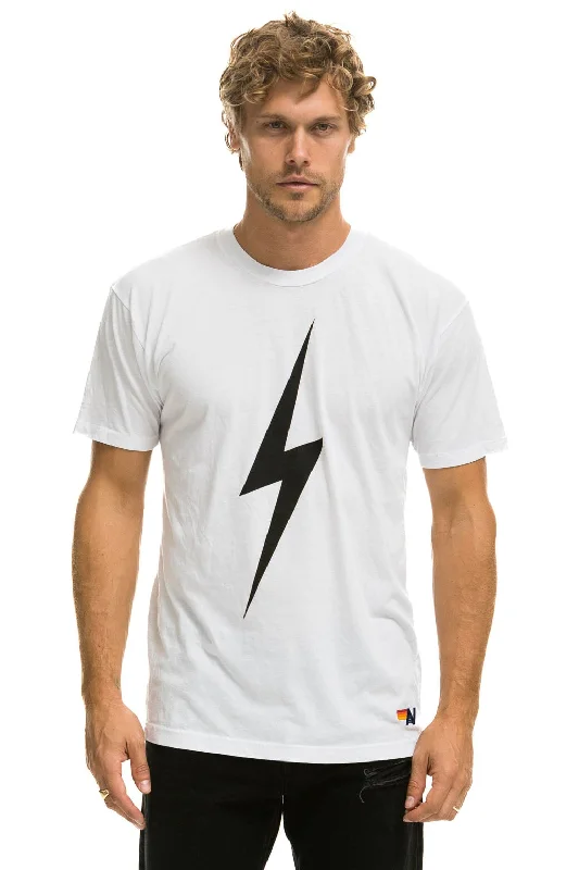 Men’s light cotton tee-BOLT TEE - WHITE