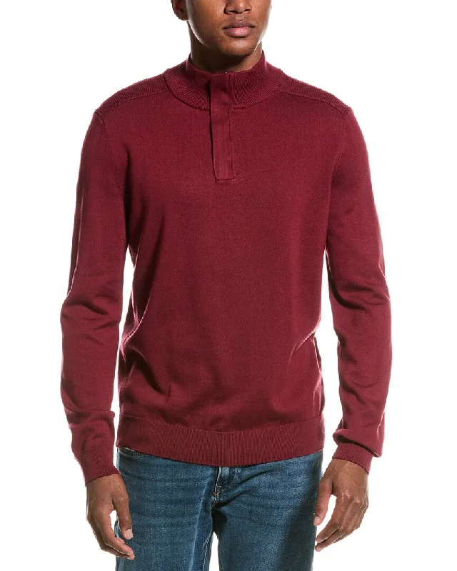 Men’s airy cashmere pullover-BOSS Hugo Boss Maretto Wool-Blend Mock Neck Sweater