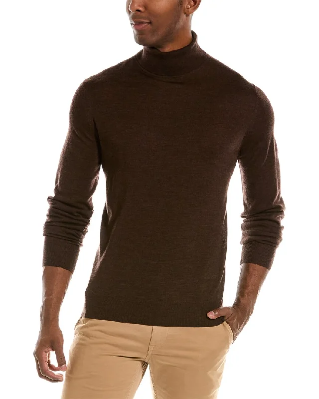 Men’s baggy pullover sweater-Bruno Magli Merino Wool Turtleneck Sweater