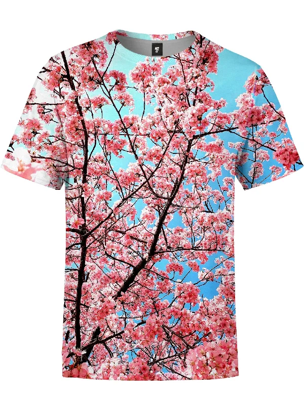 Men’s vivid print top-Cherry Blossom Unisex Crew (Spring Edition)