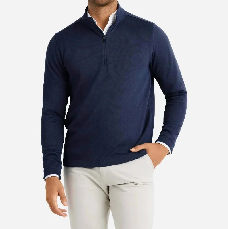 Men’s tight fleece top-Commuter 1/4 Zip Sweater In Navy