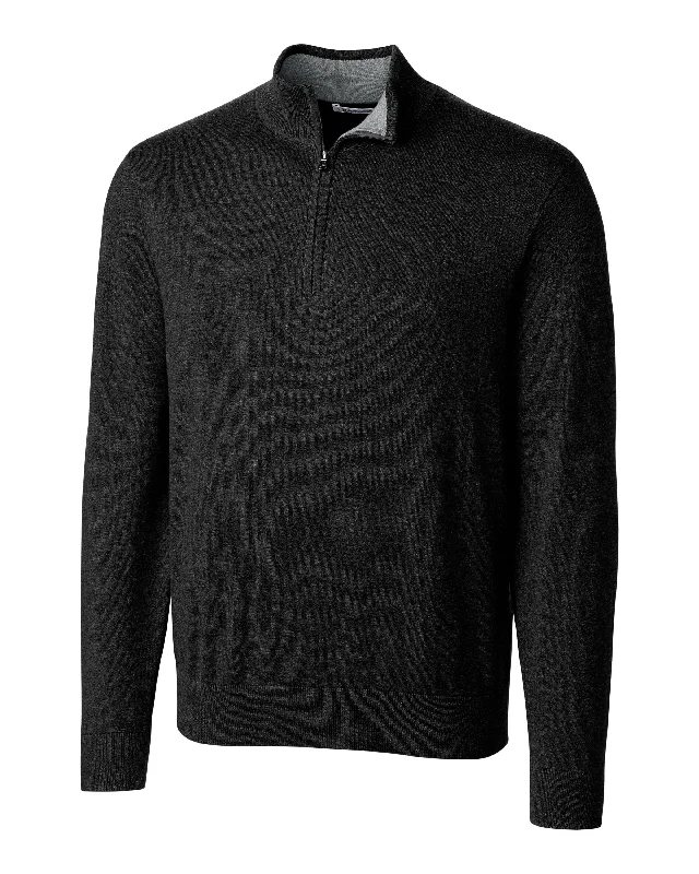 Men’s textured cashmere top-Cutter & Buck Lakemont Tri-Blend Mens Quarter Zip Pullover Sweater